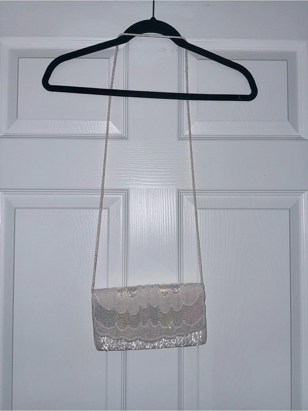Vintage Beaded Scalloped-Detail Clutch